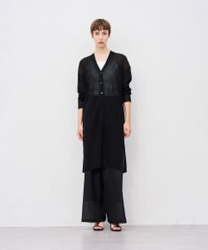 uncrave シアーニット リブロングカーディガン