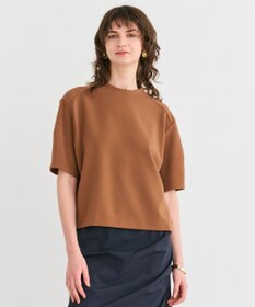 BEIGE， 【洗える】ALTHEA / ダンボールジャージーバックスリットブラウス
