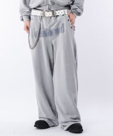 WEGO 【ウエストゴム/ユニセックス着用ITEM】ブリーチハトメスウェットパンツ