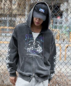 WEGO 【ユニセックス着用ITEM】ブリーチグラフィックZIPパーカー