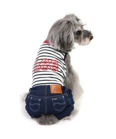 PET PARADISE Lee パンツつなぎ 《鹿子ボーダー》 小型犬