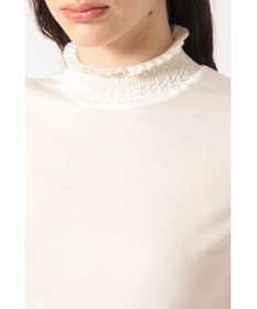 DAKS キュプラ混ハイネックプルオーバー ミニフリル