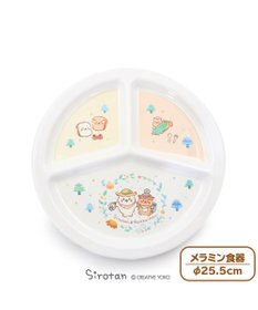 しろたん メラミン食器 ランチプレート しろたん らっこいぬ 森の休日柄 単品 食洗機可能 食器 メラミン製 仕切り 仕切りプレート お皿 プレート アウトドア お家時間 おうちじかん キッズ 子供 アザラシ あざらし かわいい キャラクター Mother Garden