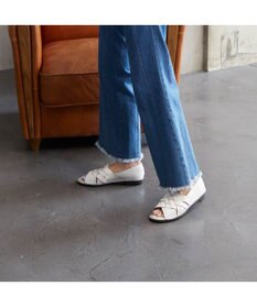 ing <ing>【サスティナブルシリーズ】編み込みデザインオープントゥシューズ