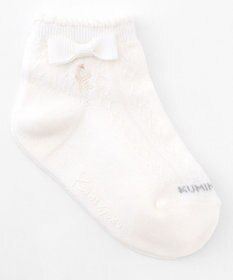 組曲 KIDS 【13-24㎝】リボン付シンプル ショートソックス