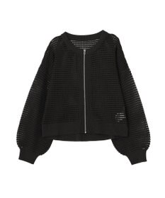 AMERICAN HOLIC 【先行予約】ジップアップメッシュニットカーディガン【WEB限定カラー有り】