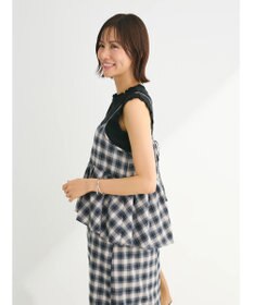 Green Parks チェックペプラムキャミワンピース