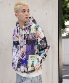 WEGO 総柄BIGプルパーカー