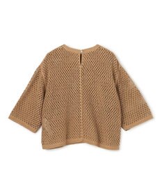 UNFILO クロシェレースニット ハーフスリーブ プルオーバー