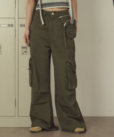 WEGO ポーチ付きウォッシュドカーゴパンツ