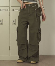 WEGO ポーチ付きウォッシュドカーゴパンツ