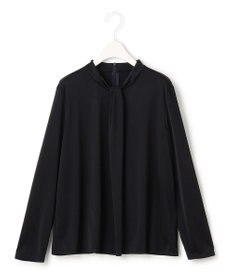 ICB L 【洗える】トリアセサテンスムース ボウタイ風プルオーバー