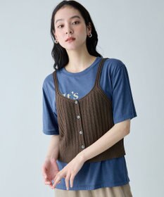 ANY L リネンライクレーシーニットビスチェ