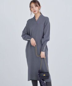 組曲 L 【WEB限定】Vネックニットワンピース