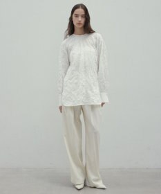 BEIGE， 【洗える】STEVIA / ウール混タックワイドパンツ