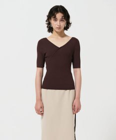 GRACE CONTINENTAL リブカシュクールニットトップ