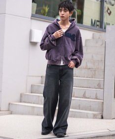 WEGO 【ウエスト調整可/SMLサイズ展開】ローライズカバーフィットフレアデニムパンツ