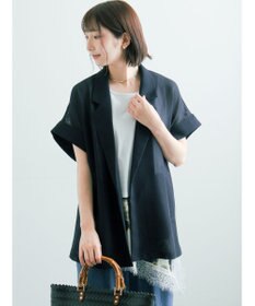 Te chichi 【イージーケア/マシンウォッシャブル】メッシュフレンチスリーブジャケット