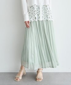 YECCA VECCA シャイニーサテンプリーツスカート