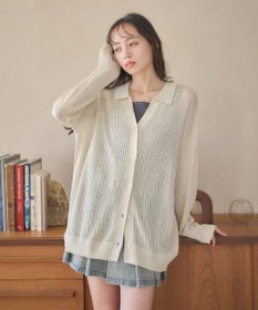 earth music&ecology スキッパールーズカーディガン