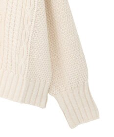 earth music&ecology 【洗濯機洗い可】アンチピリングC/Aパッチワークケーブルニット