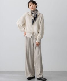 23区 L 【洗える】スパンコールバルキー ダブルジップ ニットブルゾン