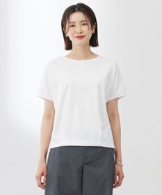 J.PRESS LADIES L 【WEB限定カラーあり・洗える】コットンスムース フレンチスリーブ カットソー ホワイト系