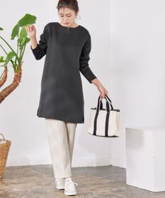 Tiaclasse 【日本製・洗える】すふれ起毛ワイドパンツ