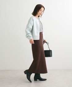 Green Parks サテンボンディングＺｉｐカーディガン