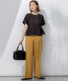 23区 【洗える】Broche チェック レース ブラウス