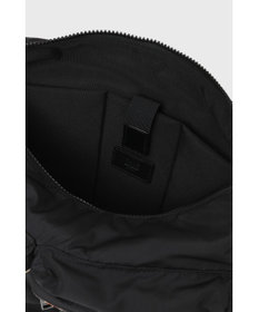 DAKS ナイロン×牛革 ハウスチェックディテール フラップショルダーバッグ