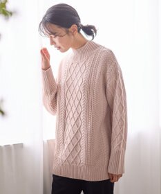 ANY L ソフトタッチケーブルニットチュニック