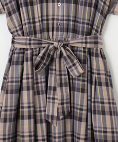 組曲 【リボンタイ付き】シアーツイルチェック ワンピース