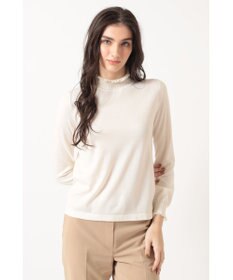 DAKS キュプラ混ハイネックプルオーバー ミニフリル