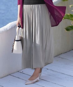 Tiaclasse 【洗える】ヴィンテージサテン消しプリーツパンツ