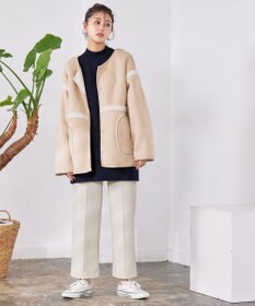 Tiaclasse 【日本製・洗える】すふれ起毛ワイドパンツ