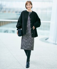 自由区 S プリントジャガードストレッチ  ワンピース