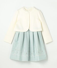 組曲 KIDS 【110-140㎝】 フラワーアーチワンピース＆ボレロジャケットセット