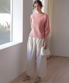 組曲 L へアリーヤーンボートネック ニット