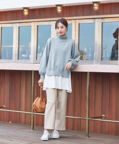 Tiaclasse 【日本製・洗える】すふれ起毛ワイドパンツ