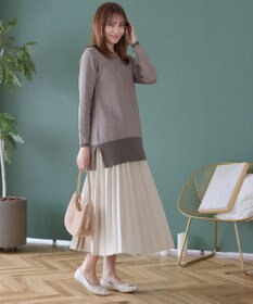 Tiaclasse 【新色追加】スエードポンチプリーツスカート