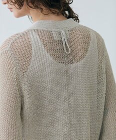 BEIGE， 【洗える】OPTICAL / ペーパーヤーンVネックロングカーディガン