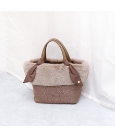 UNBILLION カシュカシュ cachecache / エコファーコンビリボントートバッグ