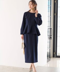 ANY SIS 【WEB・一部店舗限定】カットジャカードペプラム セットアップ