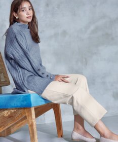 Tiaclasse 【日本製・洗える】すふれ起毛ワイドパンツ