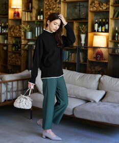 Tiaclasse 【日本製・洗える】すふれ起毛ワイドパンツ