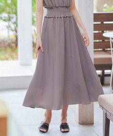 Tiaclasse 【洗える】麻調シャーリングハイネックワンピース