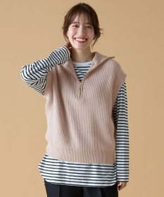 ANY ハーフジップニットベスト