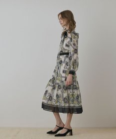 GRACE CONTINENTAL オーナメントフラワープリントワンピース