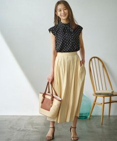 組曲 【WEB限定】ドットプリントデシン ボウタイ付きブラウス